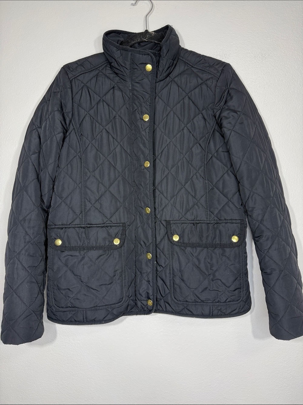 J Crew women’s Black Quilted Field Jacket Medium